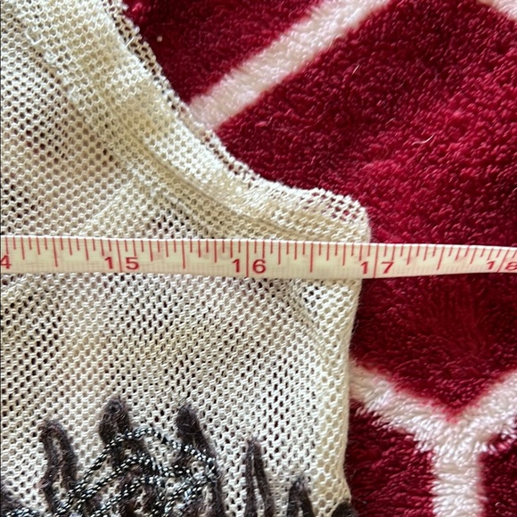 EUC Project Alabama Cream Sheer Embroidered Tank Top - Small - Picture 8 of 9